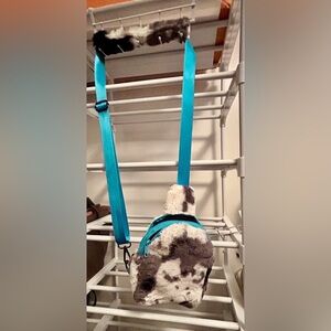 Minky Blue and cow print front Crossbody Bag for Women